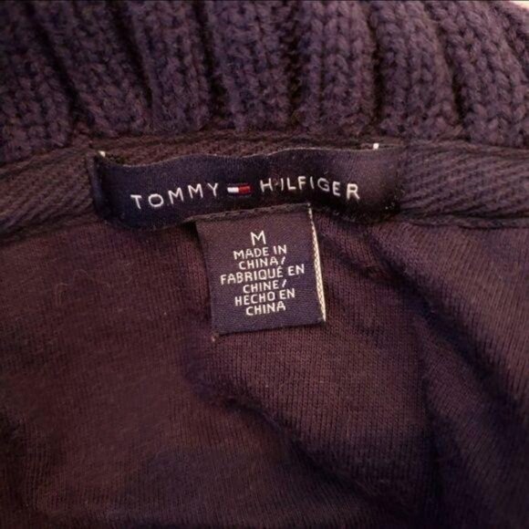 Tommy Hilfiger Womens Navy Toggle Jacket large folded collar Sz Med fall winter - Picture 5 of 10